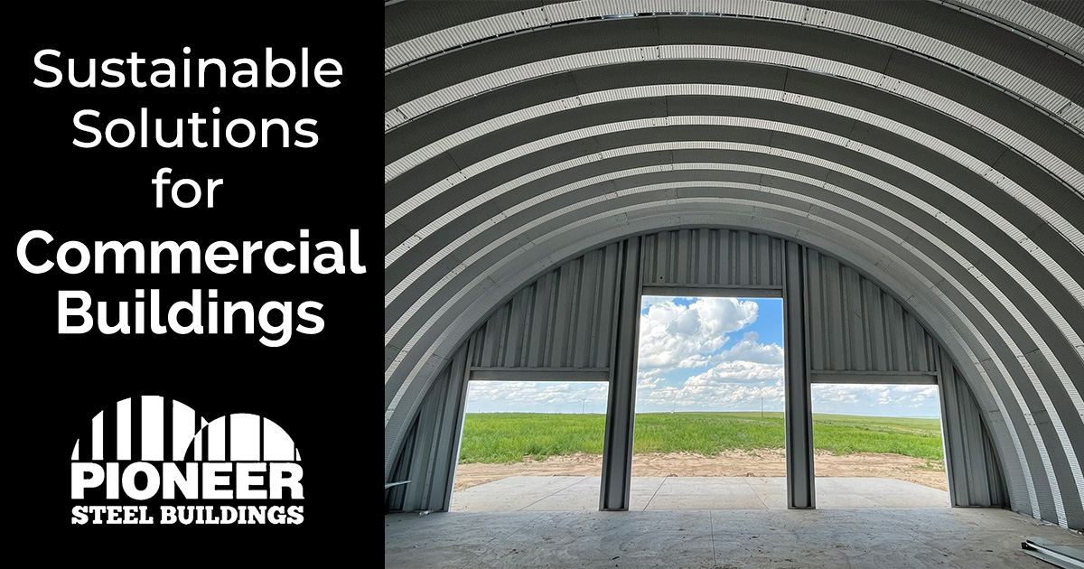 Large arch style steel building with 3 large doors